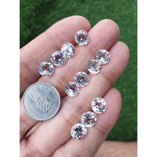 ไวท์โทพาส ( White Topaz ) ทรงกลม ขนาด 8 มิล #ดิบจากธรรมชาติ ( ราคาเม็ดละ 250 บาทค่ะ )