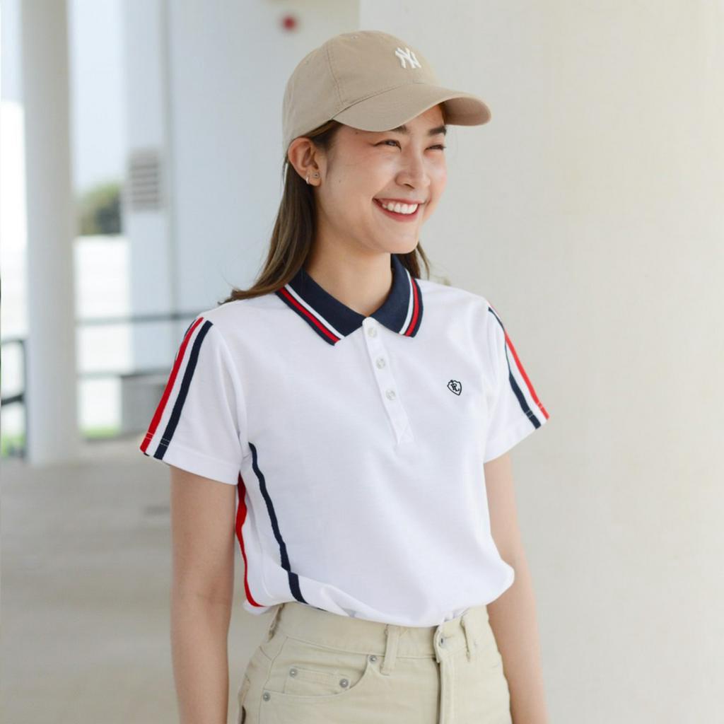 POLOLAND เสื้อโปโลหญิง รุ่นกะลาสีเรือ - สีขาว
