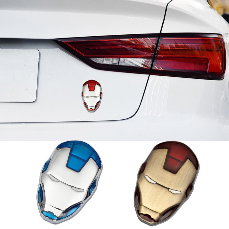 3d Alloy Metal Helmet Emblem Mask Badge Creative Car Stickers ...