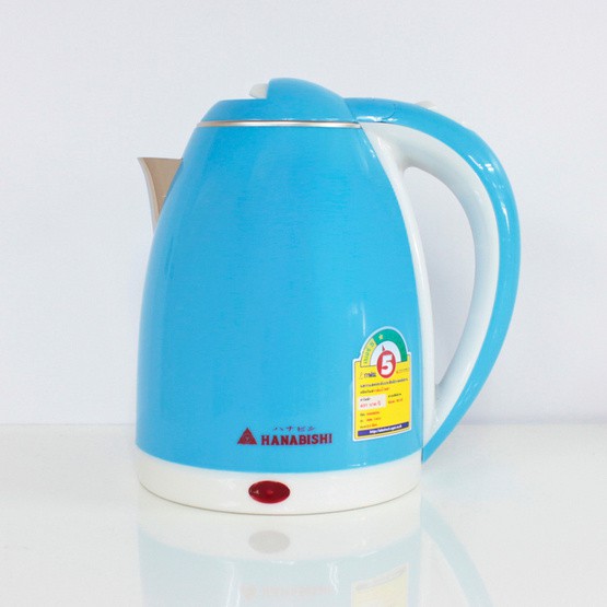 HANABISHI ELECTRIC KETTLE กาต้มน้ำไฟฟ้า รุ่น HMK-1902 ขนาด 2 ลิตร กาต้มน้ำร้อน สีฟ้า กระติกน้ำร้อน