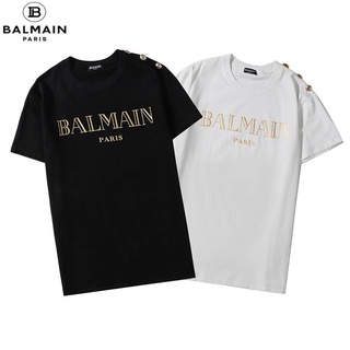 ลายน่ารัก○✢แฟชั่นผ้าฝ้ายคลาสสิก BALMAI พิมพ์เสื้อยืดแขนสั้น unisex