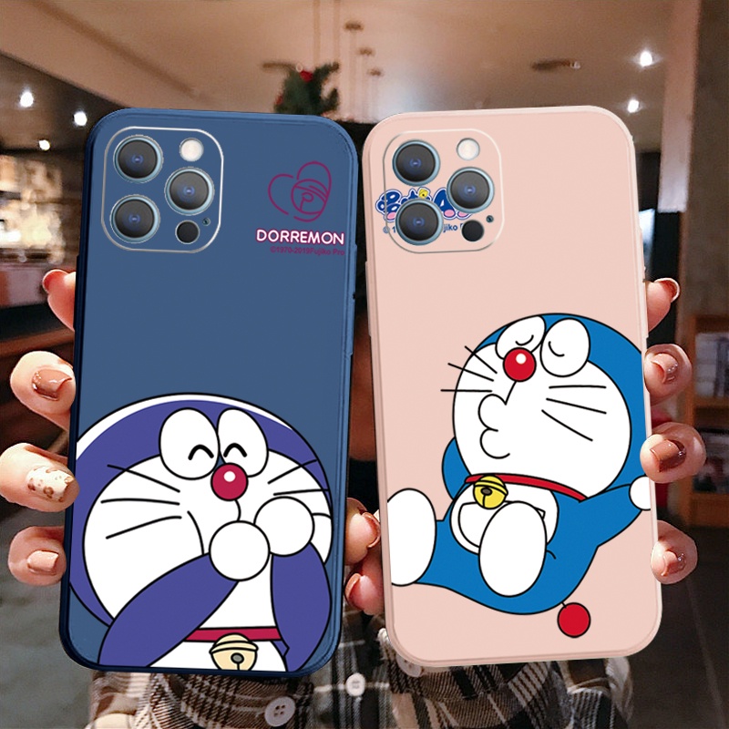 เคสซิลิโคนนิ่ม ขอบตรง ลายโดเรม่อน สําหรับ Samsung A31 A32 4G A52 A72 5G A11 A51 A71 A21S A02S A20S