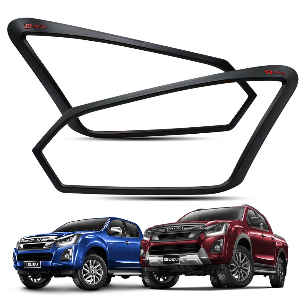 ครอบไฟหน้า กรอบไฟหน้า ดำด้าน โลโก้แดง รุ่น 2/4 ประตู สำหรับ อีซูซุ ดีแม็ก Isuzu D-Max 1.9 Blue Power