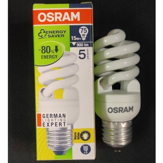 Osram หลอดตะเกียบทรงเกลียว Dulux Star Mini Twist 15w/827 Warm แสงส้ม E27