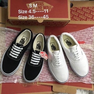 Vans สีดำ สีขาวล้วน size37-45