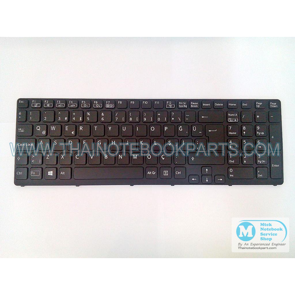 คีย์บอร์ดโน๊ตบุ๊ค Sony Vaio E15 SVE-15 SVE15 SVE151D11L SVE151D11M - 9Z.N6cbw.G0t Segbw Laptop Keybo