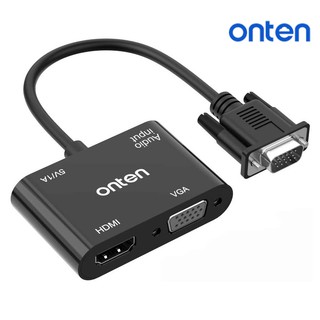 Onten VGA to HDMI+VGA Adapter พร้อมแยกเสียง