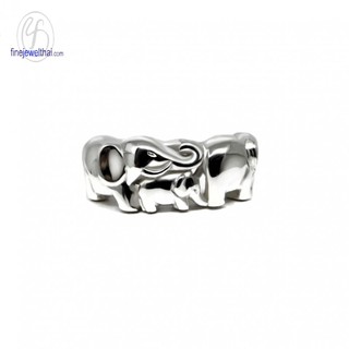 Finejewelthai-แหวนช้าง-แหวนเงินแท้-เงินแท้925-Elephant-Silver-Ring - R131000