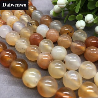 Red Agate Beads ลูกปัดอาเกตสีแดง 4-12 มิลลิเมตรรอบธรรมชาติหลวมหินลูกปัด Diy สำหรับเครื่องประดับสร้อยข้อมือ