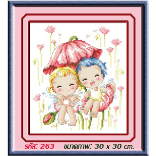 ไอแอมครอสติช iamcrossstitch DIY รหัส L-263 30x30 cm. ชุดอุปกรณ์งานฝีมือปักครอสติชครบชุด