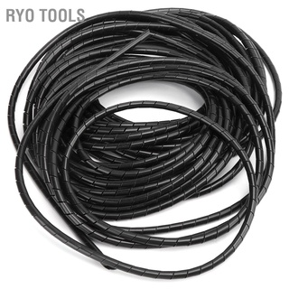 Ryo Tools เกลียวห่อสายไฟสายเคเบิ้ลยืดหยุ่นสีดําสําหรับห้องคอมพิวเตอร์