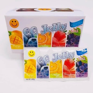 เยลลี่แผ่น QQ Jelly [เยลลี่ผลไม้คละรส] ยกกล่อง 5in1 = 24 แผ่น*5แผ่น