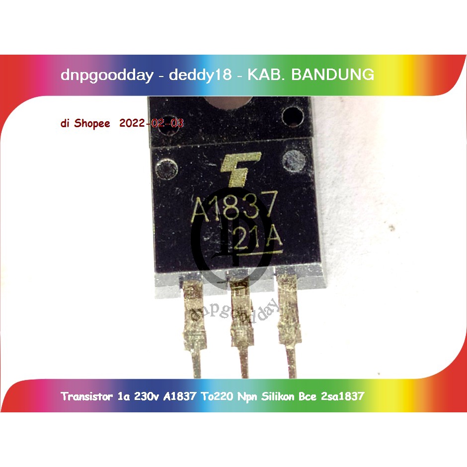 ทรานซิสเตอร์ 1a 230v A1837 To220 Npn ซิลิโคน Bce 2sa1837