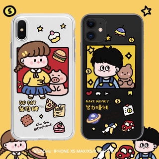 เคสโทรศัพท์มือถือ ซิลิโคนใส ทรงสี่เหลี่ยม ลายการ์ตูนตาราง สําหรับ for iPhone 13 Pro Max Xs Max Xr 12 mini 7 Plus 12 Pro Max