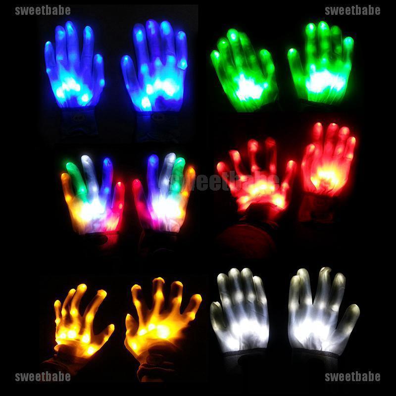 Swღ ถุงมือไฟกระพริบ led ของเล่นสําหรับเด็ก 1 ชิ้น