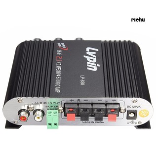 Ri+lvpin838 เครื่องขยายเสียงสเตอริโอ HiFi CD MP3 MP4 12V 2.1 ช่องทาง สําหรับรถยนต์