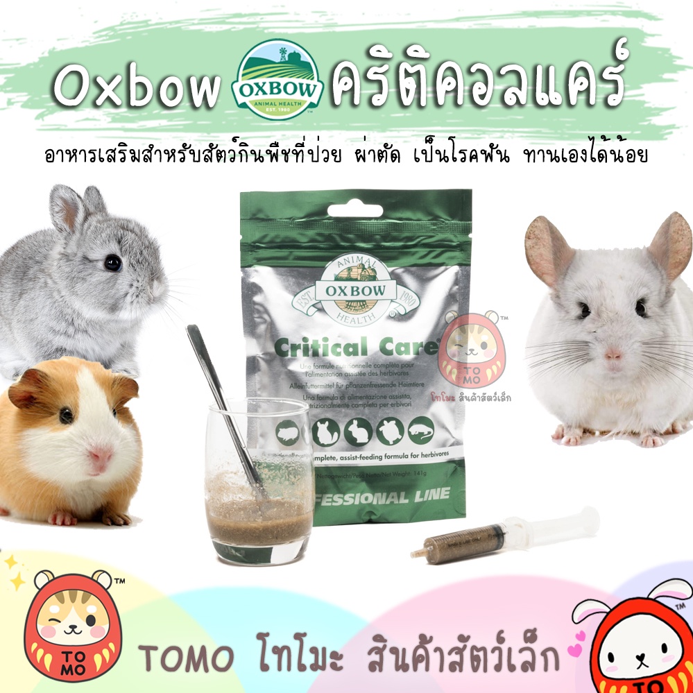 ร้านโทโมะ 💕 Oxbow Critical Care คริติคอล แคร์ อาหารเสริมสำหรับสัตว์ป่วย ทานเองได้น้อย ต้องป้อน กระต่