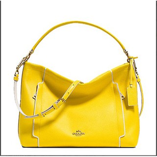 กระเป๋า Coach HOBO IN PEBBLE LEATHER YELLOW แท้100%