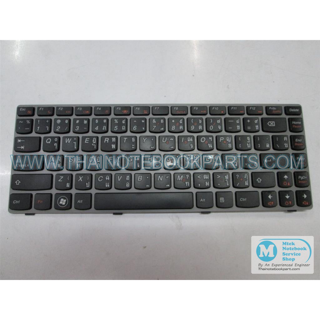 คียบอร์ดโน้ตบุ๊ค Lenovo IdeaPad Z465 Z465A - 25010851, MP-10A23T0-686 Notebook Keyboard (มือสอง, แป้นพิมพ์ไทยอังกฤษ)
