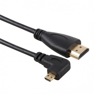 Nfhk สายเคเบิล มุมฉาก 90 องศา Micro HDMI เป็น HDMI ตัวผู้ HDTV สําหรับโทรศัพท์มือถือ และแท็บเล็ต และกล้อง