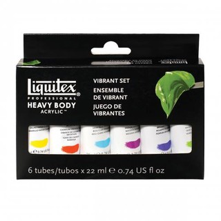 Liquitex(ลิควิเท็กซ์) ชุดสีแ Heavy Body  vibrant color set 6×22 ml. #699295