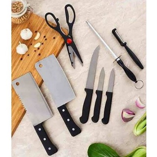 มีด 8 ชิ้น พร้อมใช้ พร้อมส่ง อุปกรณ์ปลอกผลไม้ Kitchen Knife Set