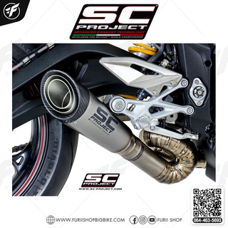 TRIUMPH STREET TRIPLE 765 (2017 - 2019) - S - R - RS S1 Muffler, Titanium, with s-shaped connection with welded secto...