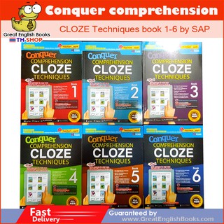 *หนังสือมีตำหนิ มุมปกยับ defects* เทคนิคการทำข้อสอบแบบ CLOZE พร้อมเฉลย Conquer comprehension CLOZE Techniques book 1-6 จาก SAP ประเทศสิงคโปร์