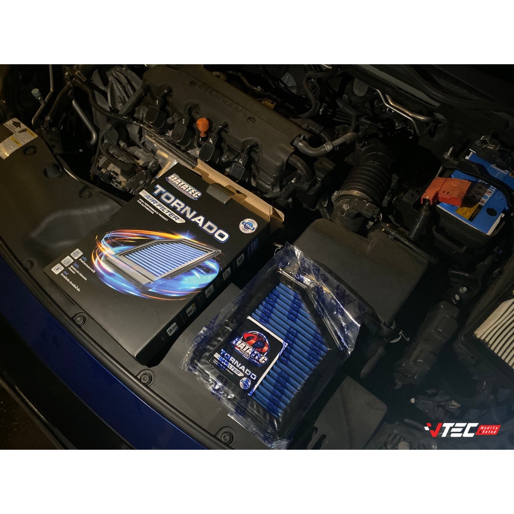 [ส่งฟรี] ไส้กรองอากาศผ้า DATATEC TORNADO ตรงรุ่น HONDA CIVIC FC 1.8 / FK 1.5 TURBO / FD 1.8,2.0 / FB