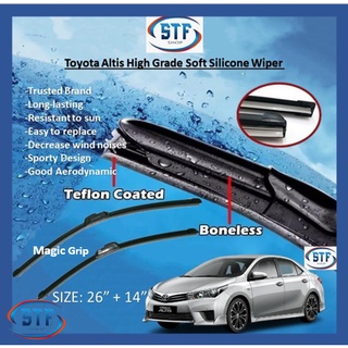 ที่ปัดน้ําฝนซิลิโคน แบบนิ่ม เกรดสูง สําหรับ Toyota Altis 2014-2019 26 นิ้ว 14 นิ้ว