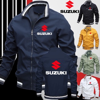 SUZUKI แฟชั่นใหม่เสื้อแจ็คเก็ตบอมเบอร์เสื้อเบสบอลมีซิปทีมมอเตอร์สปอร์ตซูซูกิ Gsxr สําหรับผู้ชาย