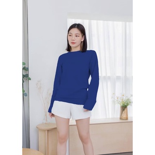 nibbana long-sleeved shirt เสื้อแขนยาว สีน้ำเงิน