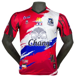 เสื้อฟุตบอล เสื้อกีฬาพิมพ์ลาย คอวี Sharks Thailand เนื้อผ้า Micro Polyester 100%