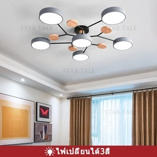 โคมไฟ โคมระย้าเพชร โคมไฟเพดาน led 3 สีห้องนั่งเล่นโคมระย้า ห้องนอนโมเดิร์นโคมไฟเพดาน โคมไฟระย้า ไฟเพดาน
