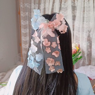 กิ๊ฟโบว์ ดอก3D พร้อมส่ง 2 ลาย ลายดอก,ลายดาว
