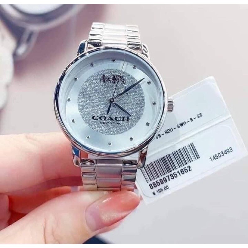 พร้อมส่ง แท้ 🇺🇸 100% New นาฬิกา Coach Women's Classic Silver Tone Stainless Steel Watch 14503493 ขนา
