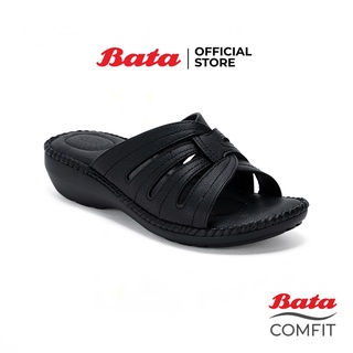 Bata Comfit บาจา คอมฟิต รองเท้าเพื่อสุขภาพ รองเท้าแตะเพื่อสุขภาพ รองเท้าแตะ สูง 1 นิ้ว สำหรับผู้หญิง รุ่น Nonny สีดำ 6616926