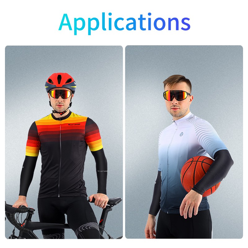 WEST BIKING ปลอกแขน ขี่จักรยาน ฤดูร้อน วิ่ง ป้องกันรังสียูวี 2 ชิ้น — صورة 4