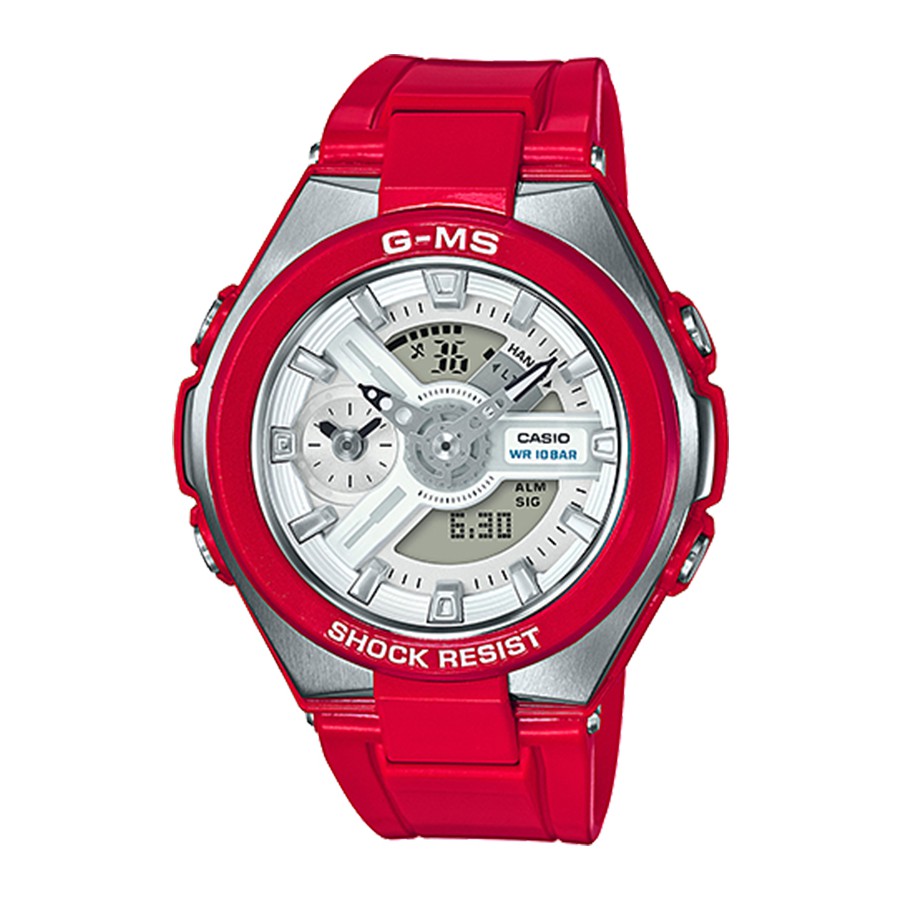 Casio Baby-G นาฬิกาข้อมือผู้หญิง สายเรซิ่น รุ่น MSG-400-4A - สีแดง