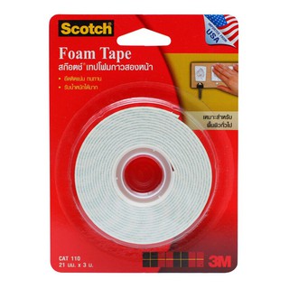 เทปโฟม 21 มม.x3 ม. สก๊อตช์ 110 Foam Tape 21 mm. X3 m. Scotch 110