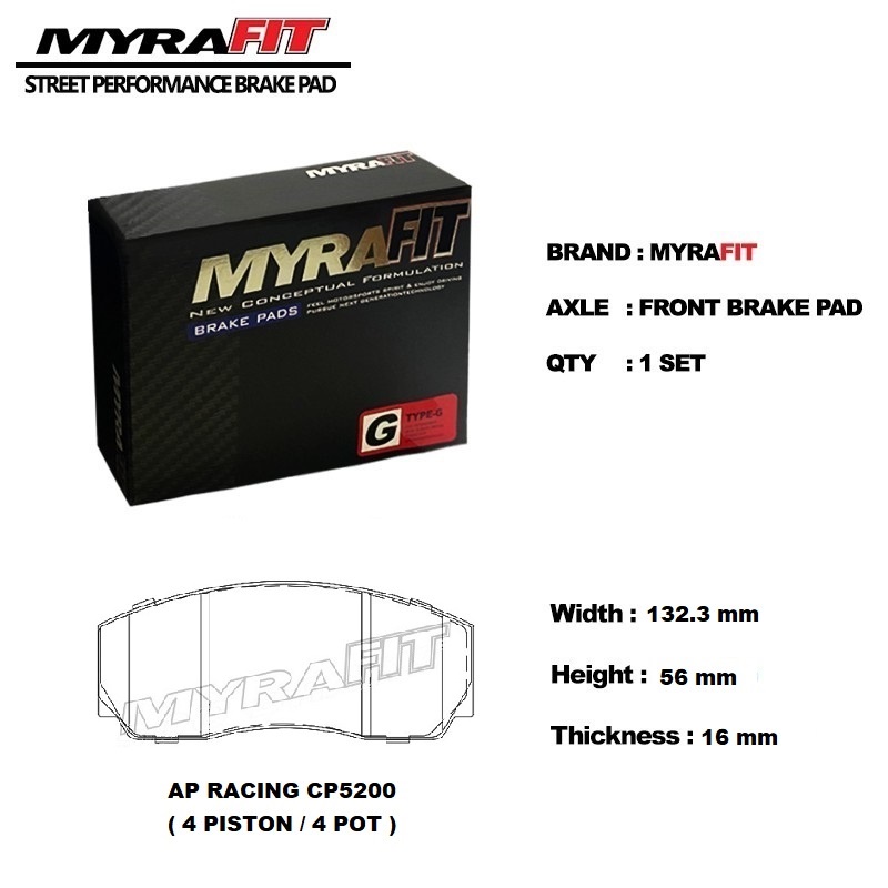 ผ้าดิสเบรคหน้า PERFORMANCE AP RACING ( CP5200 ) AP5200 CP9200 FRP216 / PAGID1361