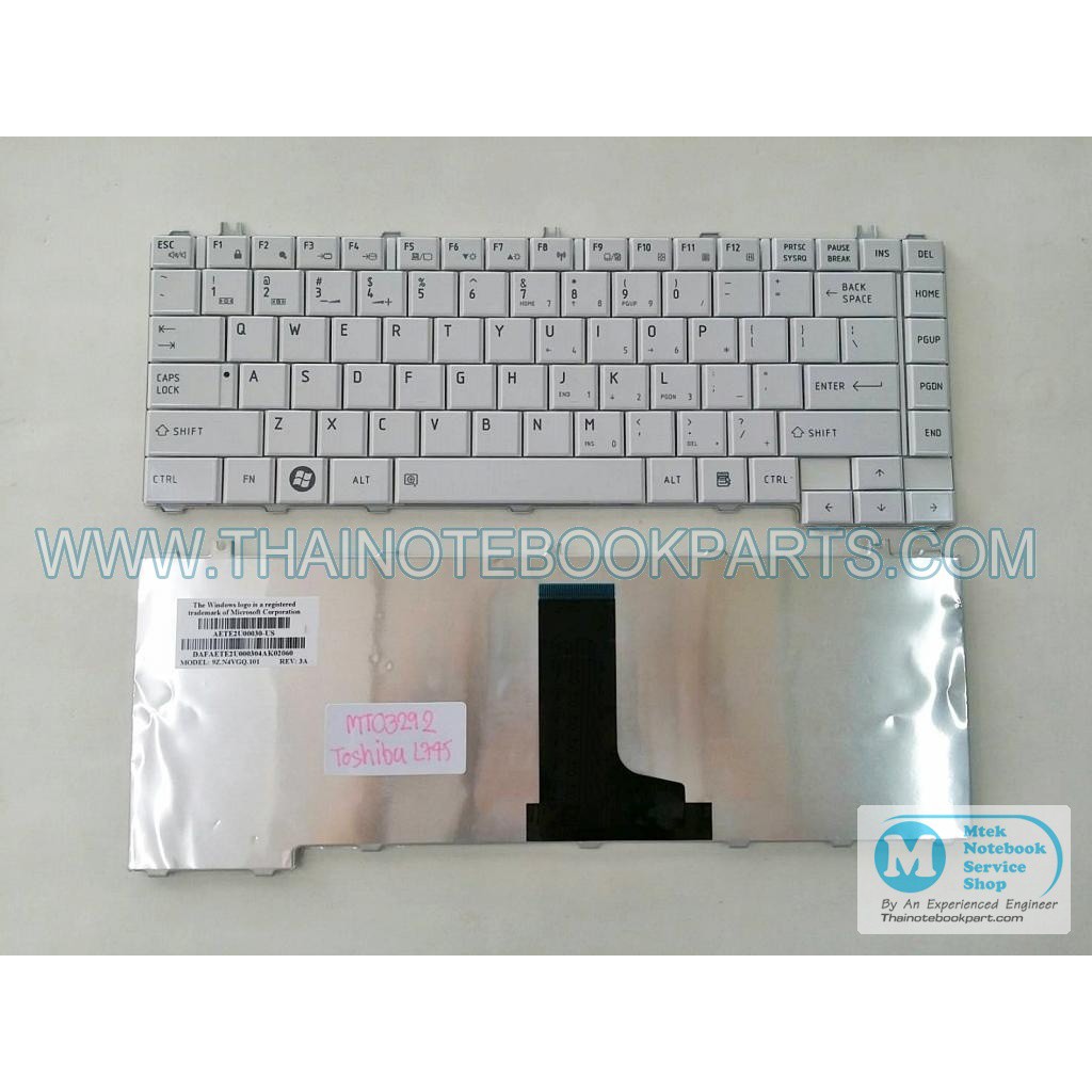 คีย์บอร์ดโน้ตบุ๊ค TOSHIBA SATELLITE C600 C640 L640 L645 L635 L730 L735 L745 Keyboard US (สินค้าใหม่)
