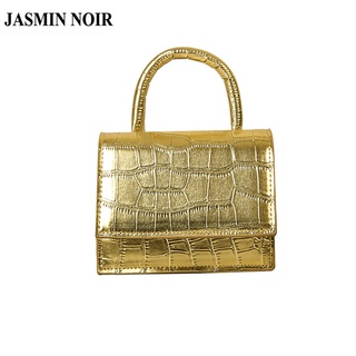 Jasmin NOIR กระเป๋าถือ กระเป๋าสะพายข้าง ลายหนังจระเข้ เรียบง่าย สําหรับผู้หญิง