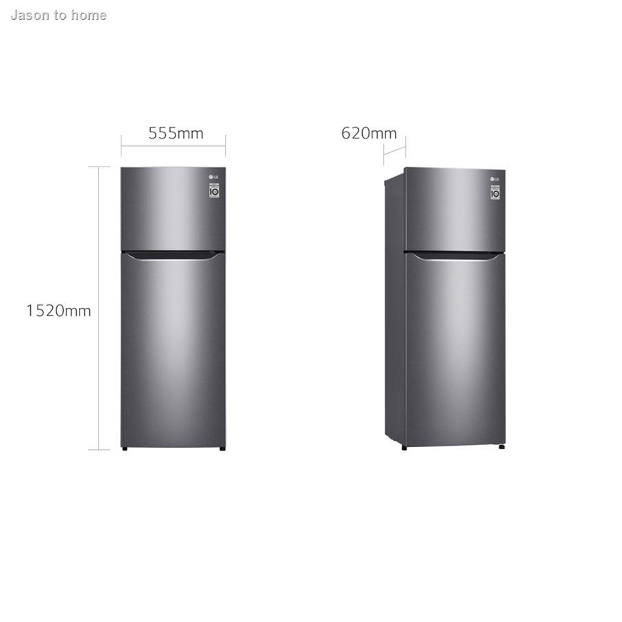 LG ตู้เย็น 2 ประตู ขนาด 7.4 คิว รุ่น GN-B222SQBB ระบบ Smart Inverter Compressorการไหลเวียนของอากาศหลายช่องแ