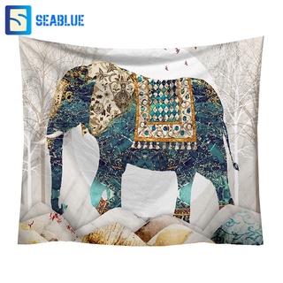 SEABLUES-ผ้าแขวนผนัง ผ้าแต่งห้อง ผ้าแต่งผนังสไตล์วินเทจ ผืนใหญ่ 100x75cm TN-S2119