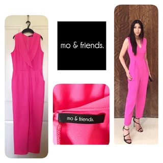 jumpsuit ขายาวสีชมพู เเบรนด์ mo&amp;friend size s