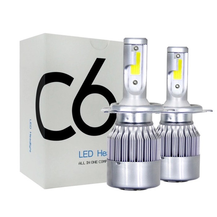 C6 ไฟ LED รถยนต์ชิป COB H1, HB3, H4, HB4, H7, H11/H16/H27/H8
