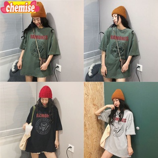 Chemisegrace✨พร้อมส่ง✨เสื้อยืดแขนสั้นผู้หญิง oversize เสื้อผ้าแฟชั่นวัยรุ่น เสื้อยืดสกรีนสไตล์เกาหลี5510