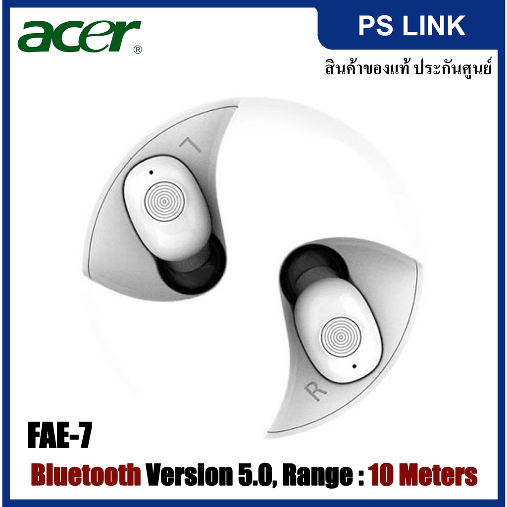 Acer True Wireless FAE-7 Powder Box อุปกรณ์ต่อพ่วง หูฟังไร้สาย White (GP.HDS11.00N)