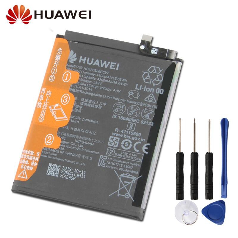 แบตเตอรี่ทดแทนสำหรับ Huawei Mate30 Mate 30 TAS-AN00 Nova6 Nova6 SE V30 HB486586ECW ของแท้แบตเตอรี่ 4200mAh